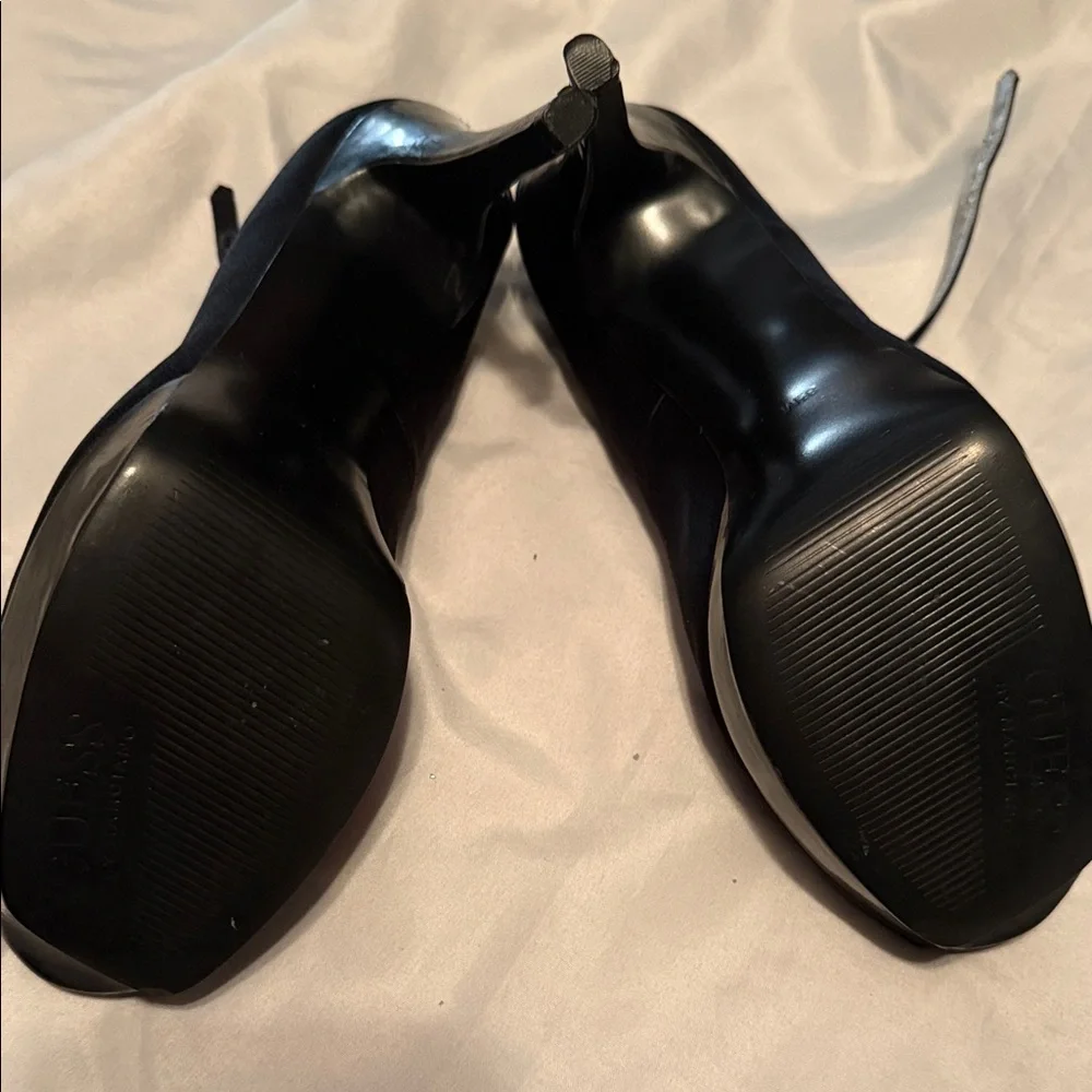 GUESS Black Satin Heels